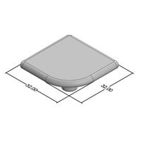 60-220-2 MODULAR SOLUTIONS POLYAMIDE PART END CAP 32MM X 32MM ROUND CORNER LIGHT GRAY